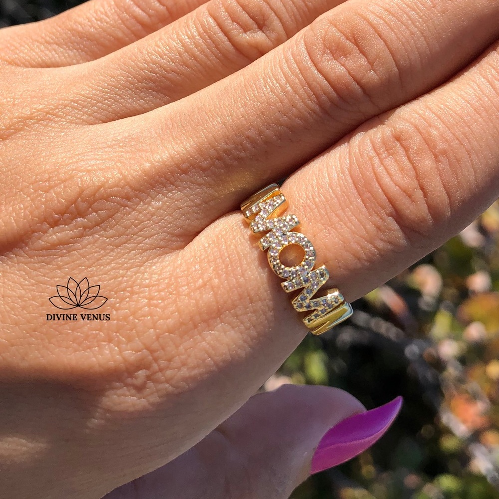 Mom Cuff Ring • Brass and Cubic Zirconia
